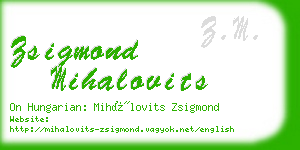 zsigmond mihalovits business card